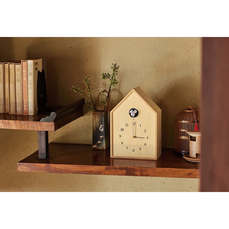 市販 壁掛けフック特典有 鳩時計 掛け時計 置き時計 バードハウスクロック Birdhouse Clock NY16-12 Lemnos レムノス 