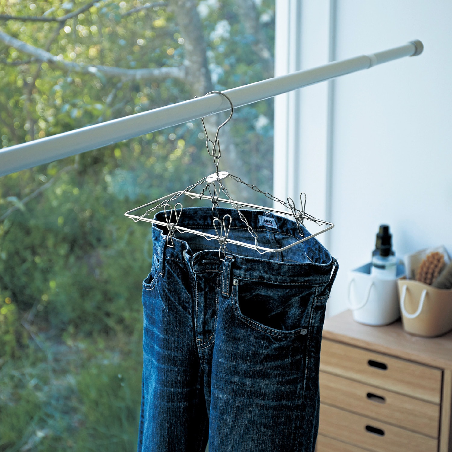 ステンレス製のジーンズドライ洗濯ハンガー2本セット（洗濯 