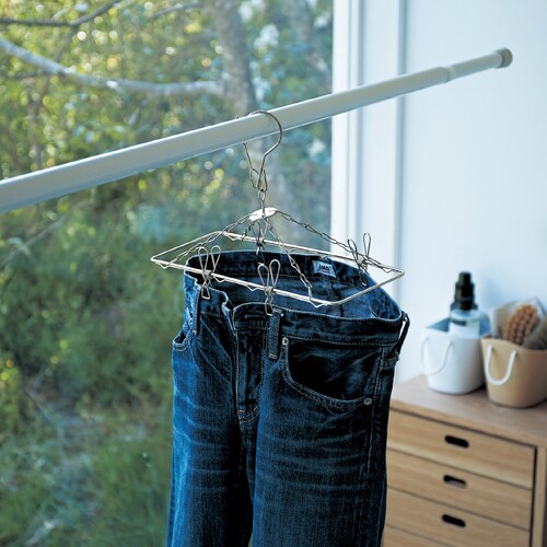 ステンレス製のジーンズドライ洗濯ハンガー2本組