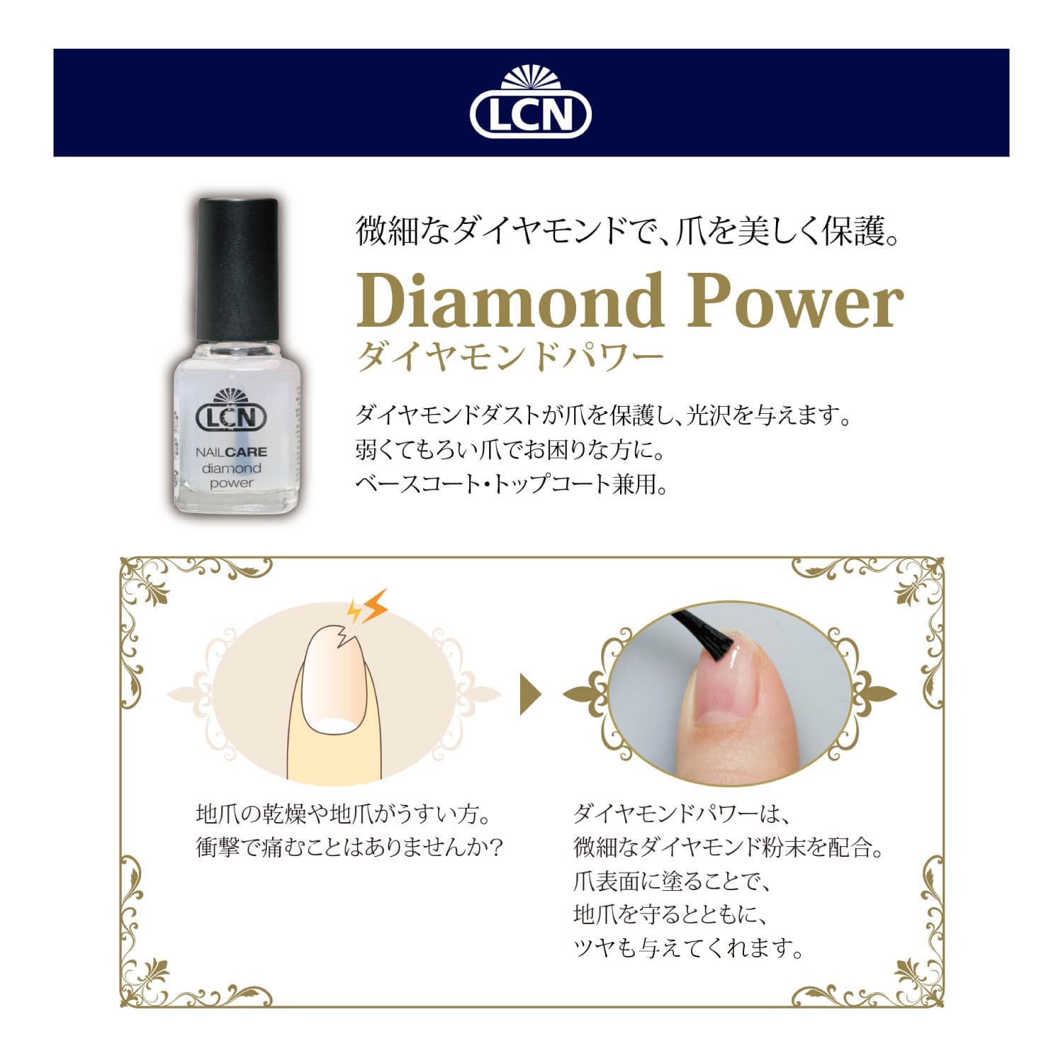 3個セットLCN DP(ダイヤモンドパワー) トップアンドベースコート 8mL