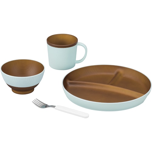 【電子レンジ・食洗機対応】カフェ風木目調食器４点セット［日本製］