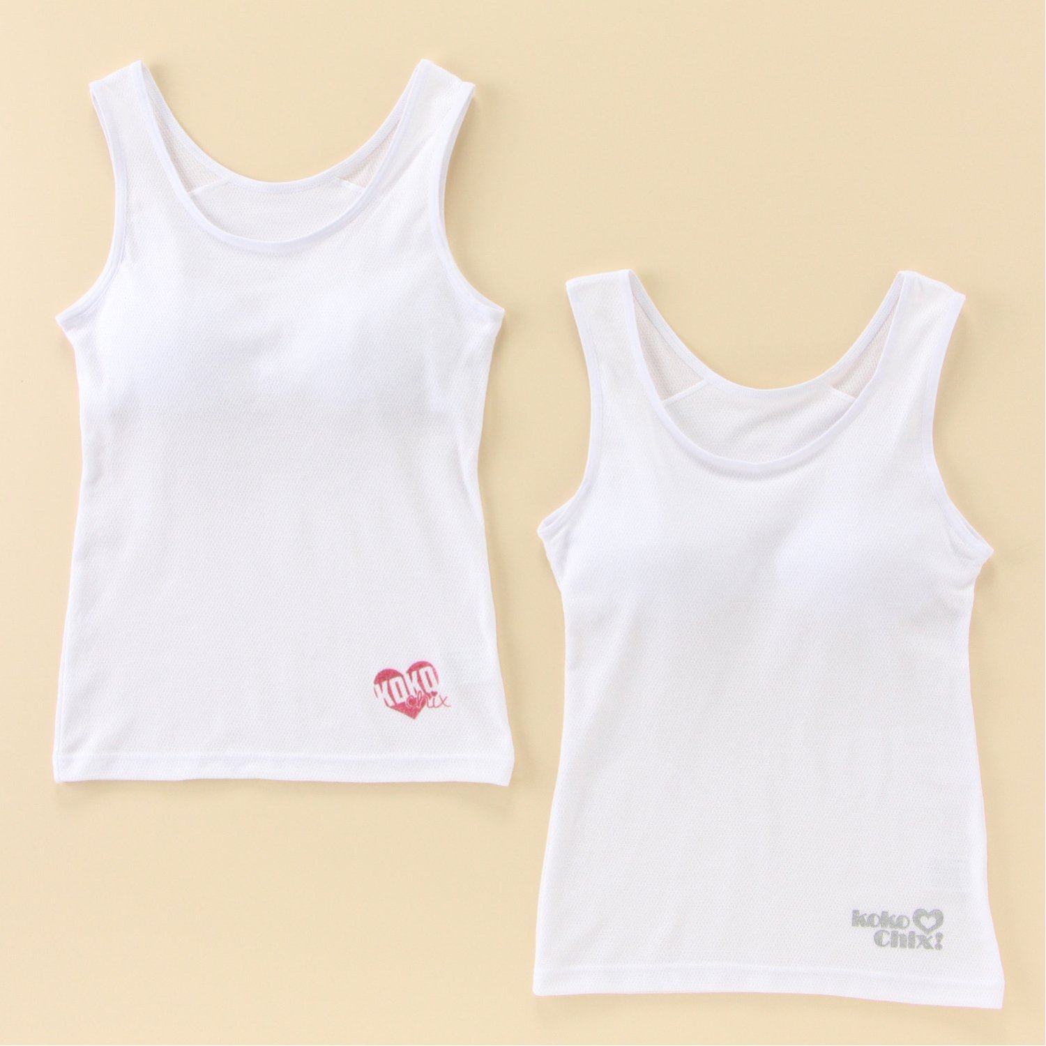 【ガロー/GARAU】タンクトップ2枚組 モールドカップ吸水速乾【ジュニア カップ内蔵タイプ】