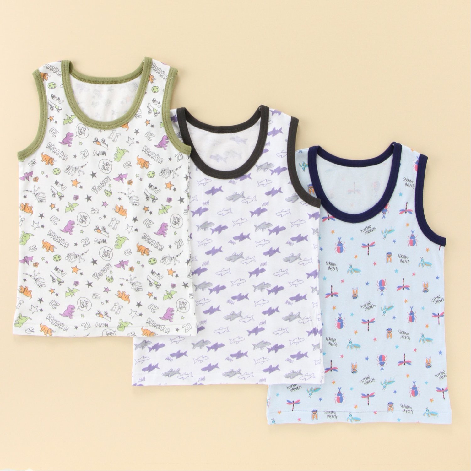 【ガロー/GARAU】【3枚組】綿素材タンクトップ【子供】 【ガロー/GARAU】【3枚組】綿素材タンクトップ【子供】