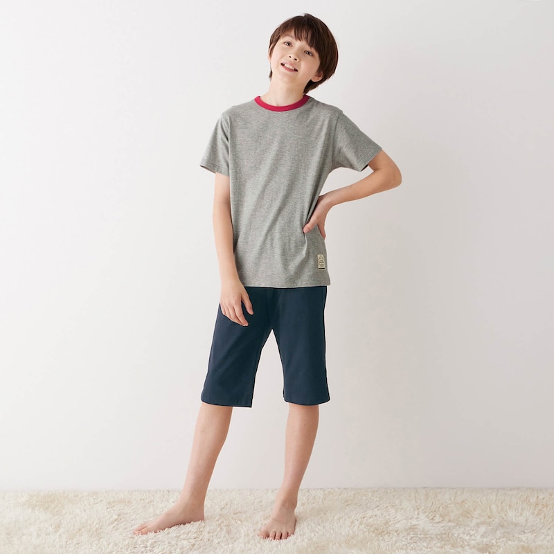 杢グレー×ブラック／モデル身長152cm・150サイズ着用