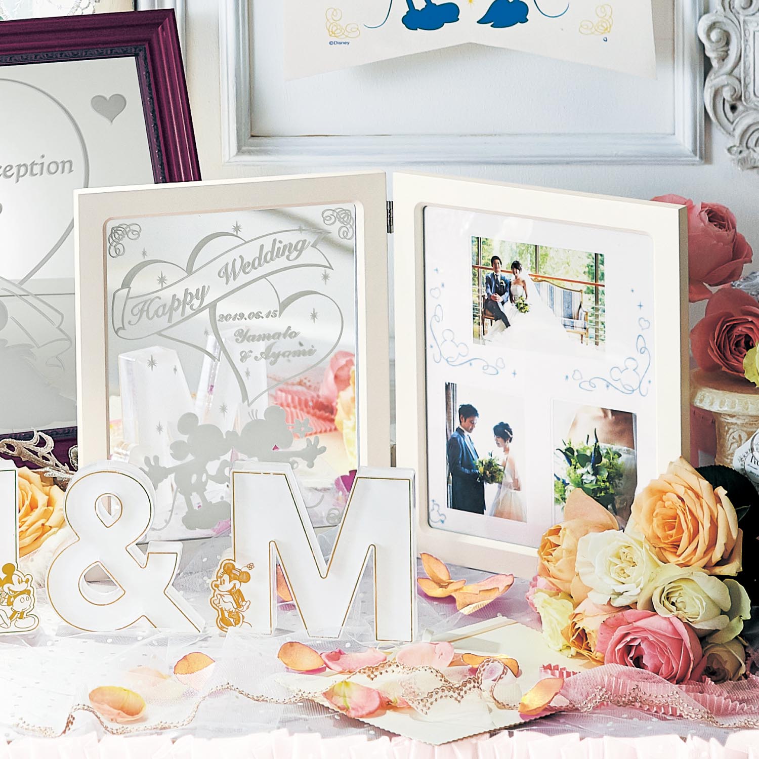 【ディズニー/Disney】フレーム付きウェディングミラー 【名入れ対応】(選べるキャラクター) 【ディズニー/Disney】フレーム付きウェディングミラー 【名入れ対応】(選べるキャラクター)