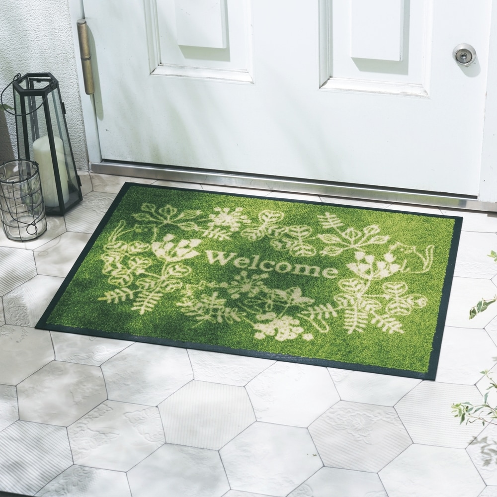 屋外 玄関マット 泥落とし 高級感のある素材とおしゃれなデザイン 屋外玄関マット ラバーマット 泥落としタイプ 約45×75×厚さ0.8cm【半円