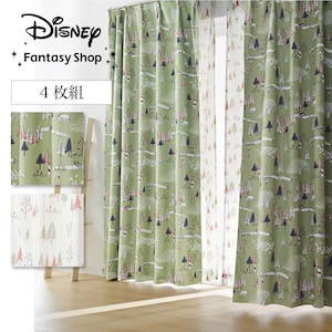 【ディズニー/Disney】遮光カーテン&UVカット・ミラーレースカーテンセット(選べるキャラクター) [4枚組]