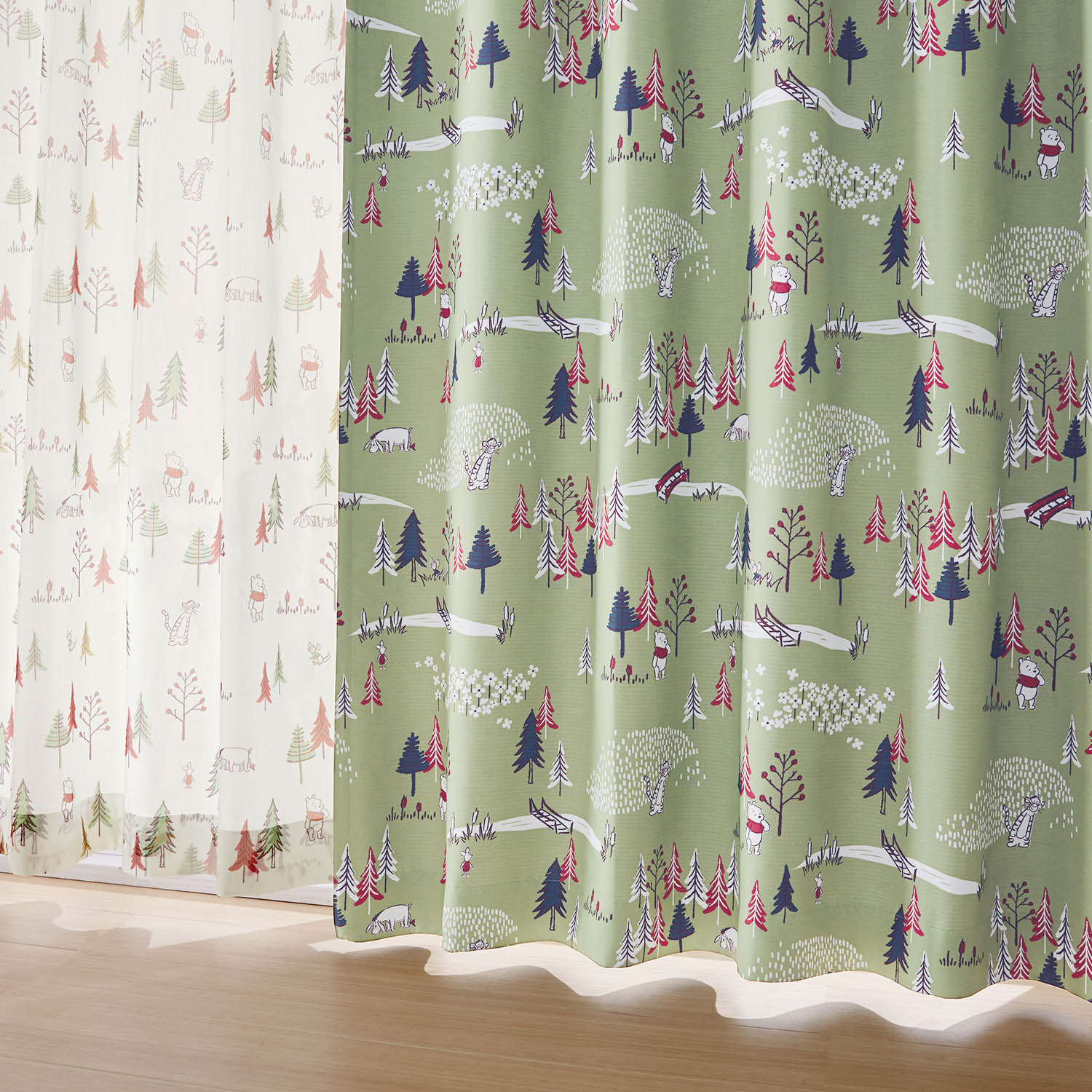 近くで見るほど可愛い柄。遮光カーテン&UVカット・ミラーレースカーテンセット(選べるキャラクター) <4枚組>(ディズニー/Disney) 近くで見るほど可愛い柄。遮光カーテン&UVカット・ミラーレースカーテンセット(選べるキャラクター) <4枚組>(ディズニー/Disney)