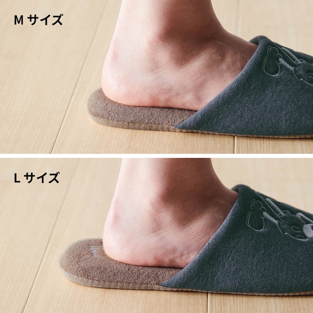 23.5cmの人がMサイズとLサイズを履いた場合の比較