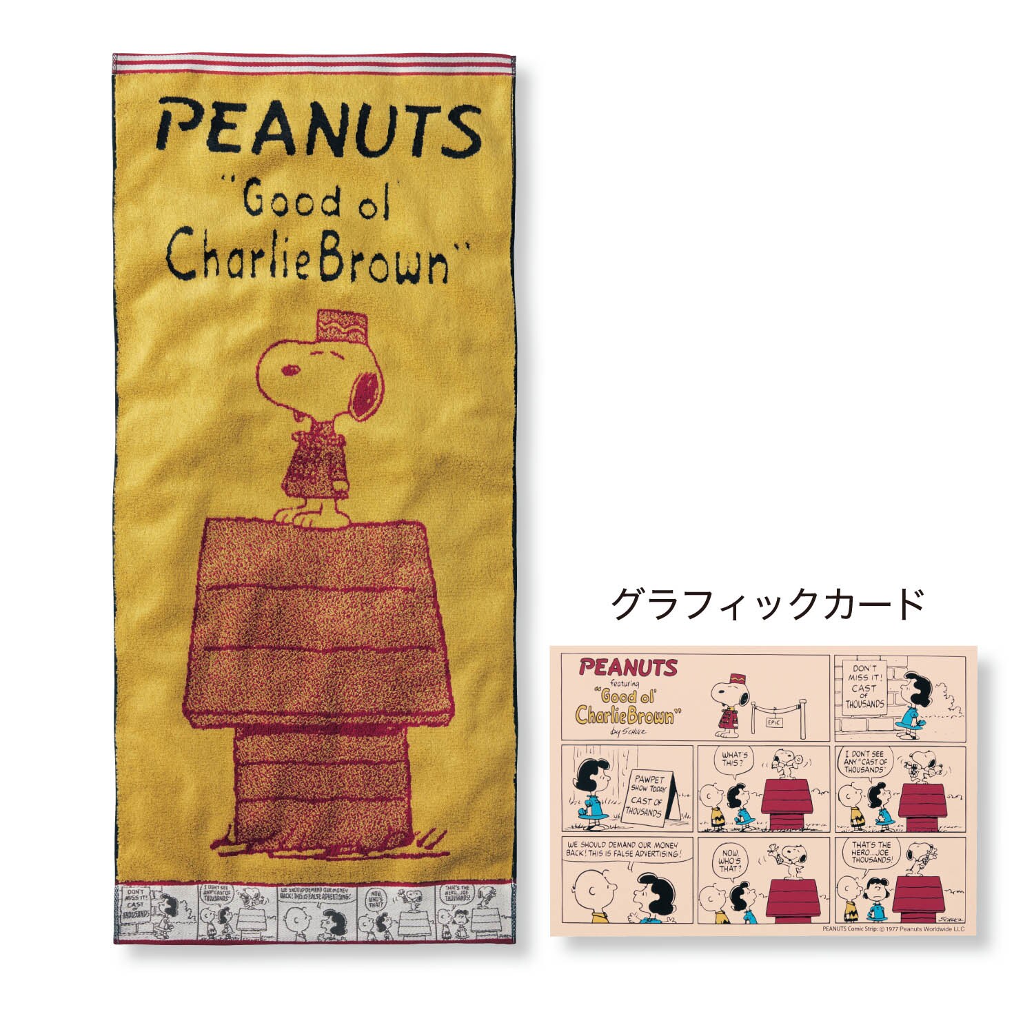 定期お届け】 「スヌーピー」やわらかパイルのミニバスタオル ：8回