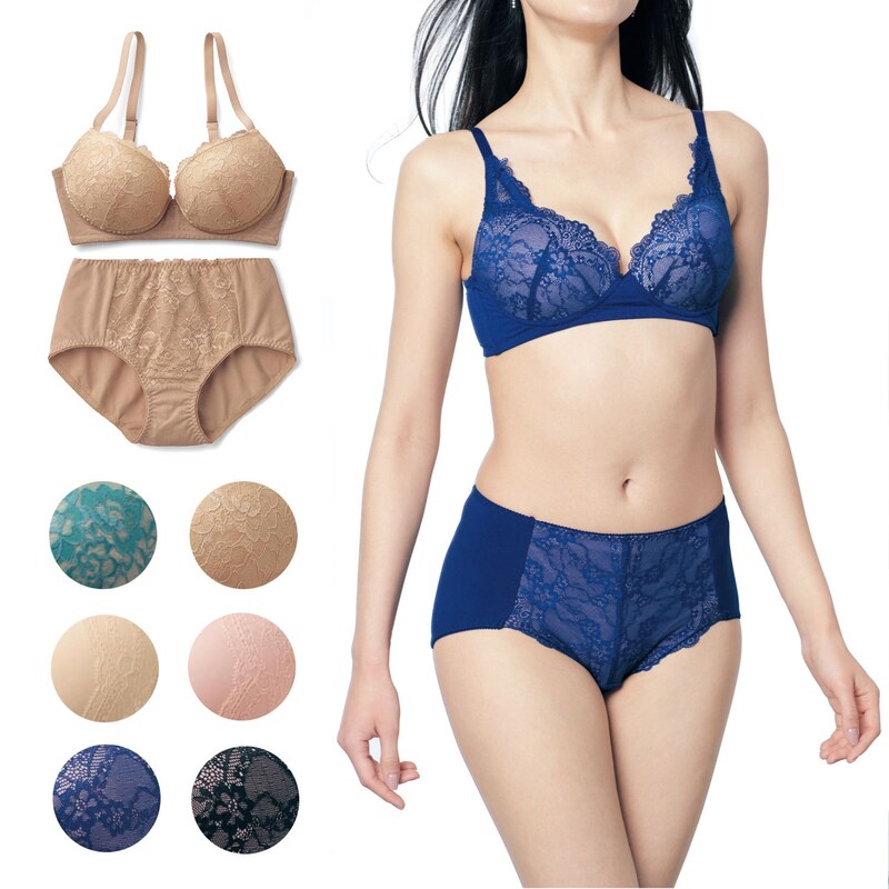 定期お届け ｌサイズ レースが美しいノンワイヤーブラ ショーツ ６回サイクルフリー 通販のベルメゾンネット