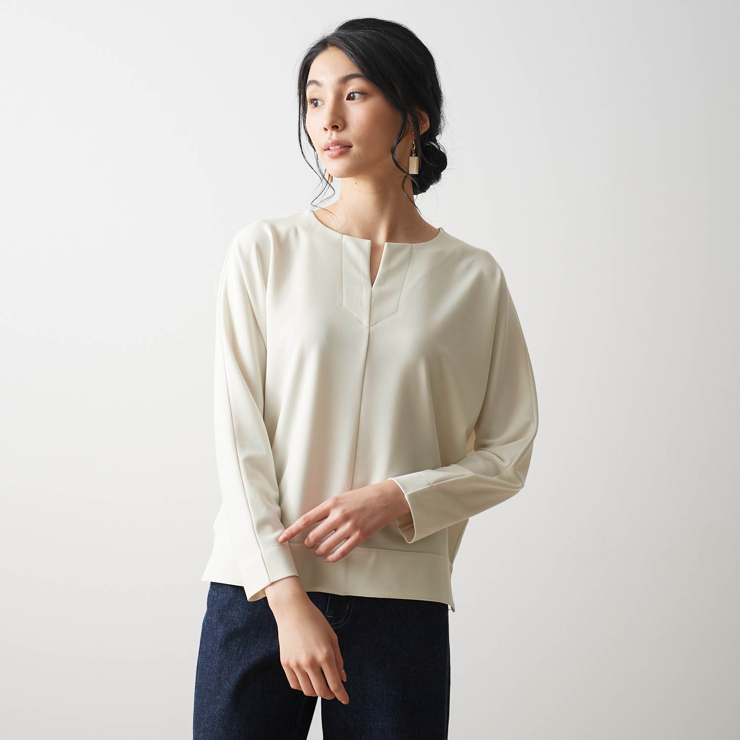 2 1再値下げ スリットネックカットソージョーゼットブラウス 乾燥機ok 通販のベルメゾンネット 2 1再値下げ スリットネックカットソージョーゼットブラウス 乾燥機ok 通販のベルメゾンネット