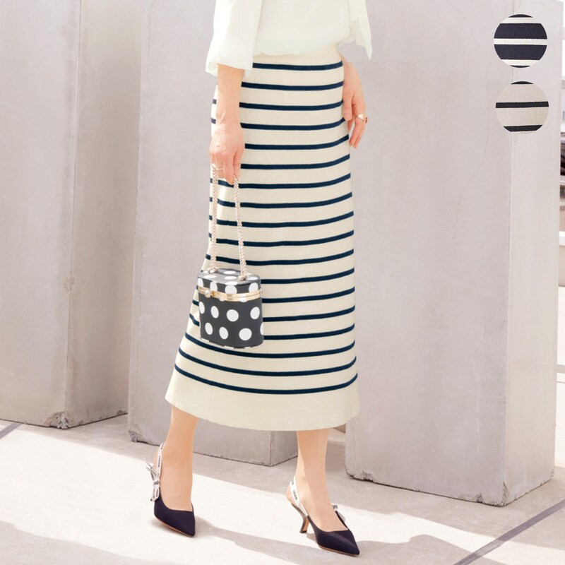 ボーダーニットスカート Tokyoリアルクローズコラボ 通販のベルメゾンネット