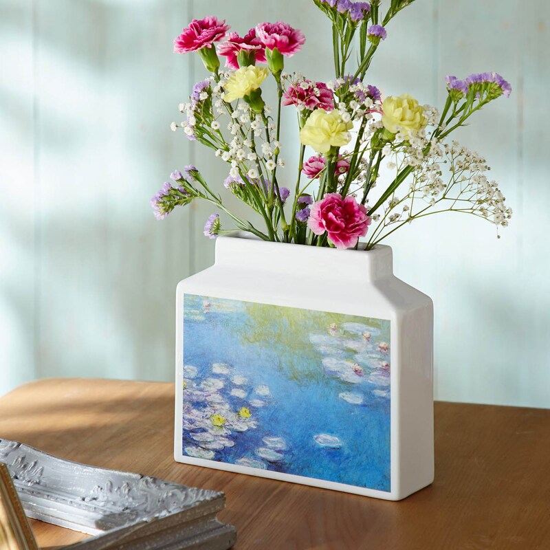 名画の陶器フラワーベース 花瓶 ミュシャ 時の流れ モネ 睡蓮 通販のベルメゾンネット
