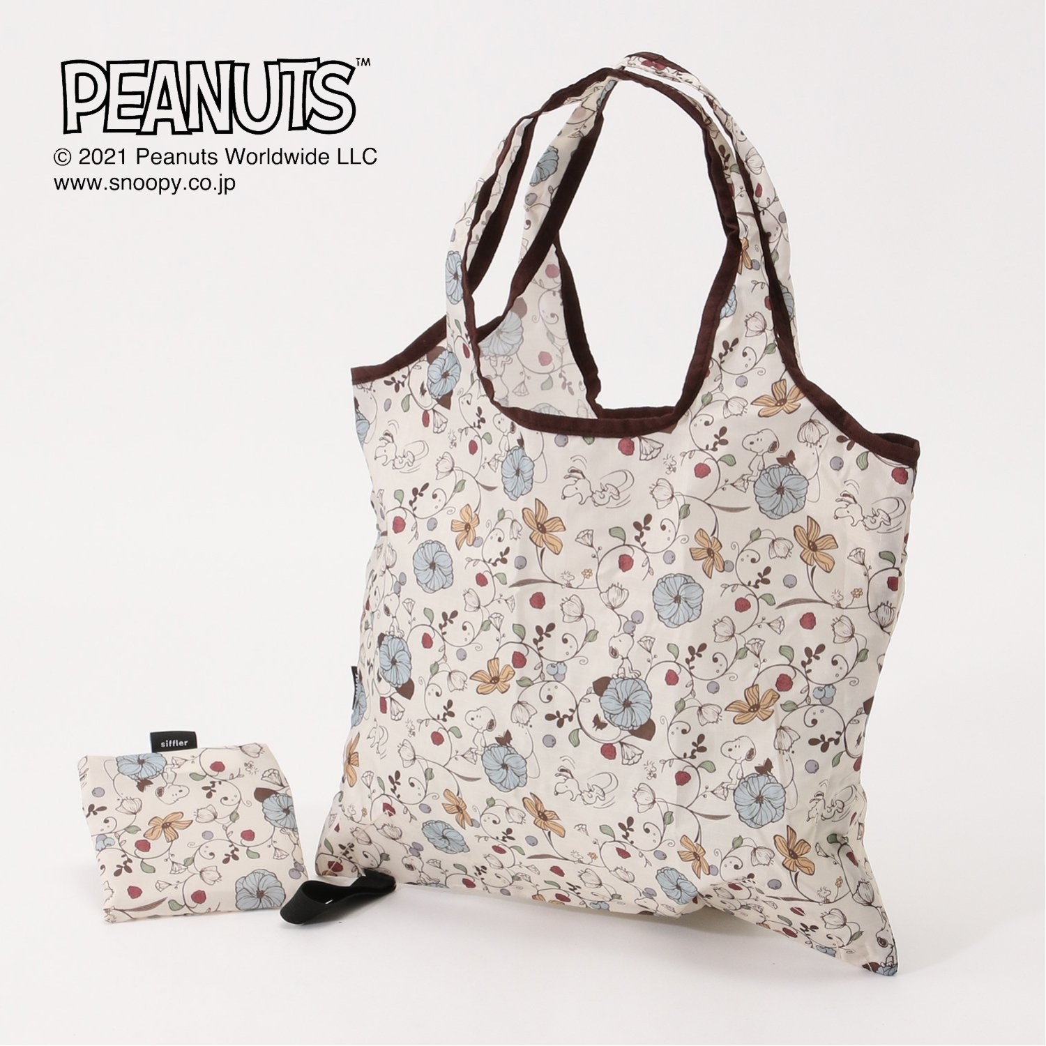 【ピーナッツ/PEANUTS】折りたたみコンビニバッグ「スヌーピー」