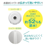 水道水シャワーが広がって洗いやすい！