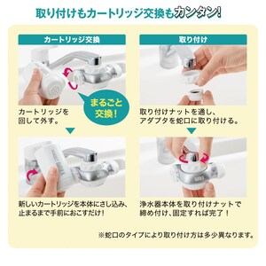 取り付けもカートリッジ交換もカンタン！