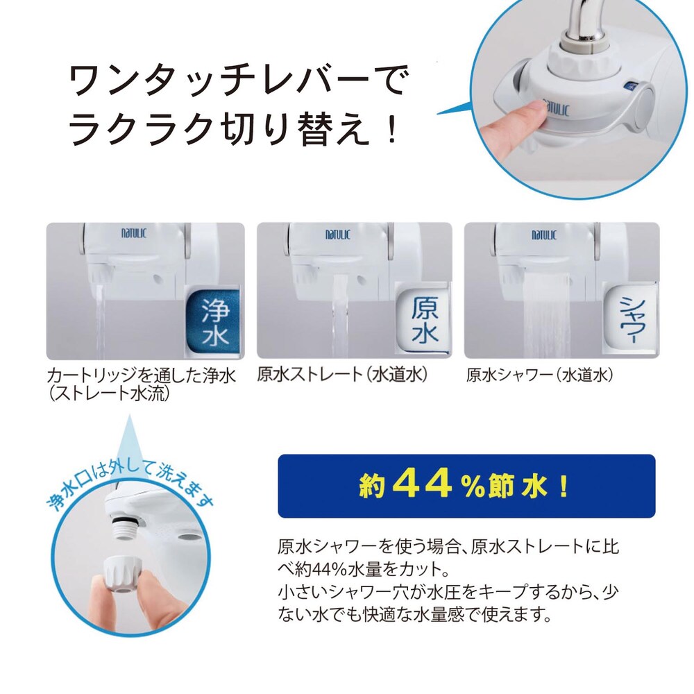 ワンタッチレバーでラクラク切り替え
