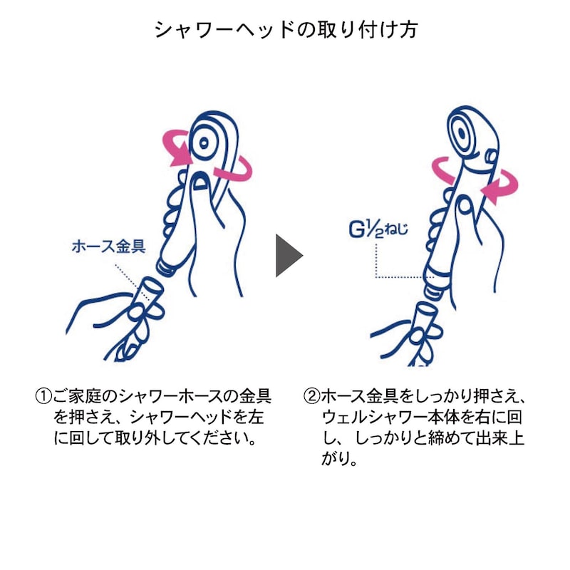 シャワーヘッドの取り付け方