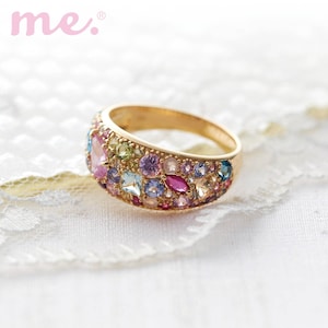 【ミー×ベルメゾン/me.×BELLE MAISON】【受注生産】18金天然石パヴェリング