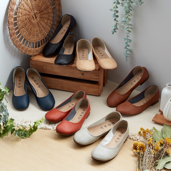 【ベルメゾン】フラットバレエシューズ 【つま先ゆったり】