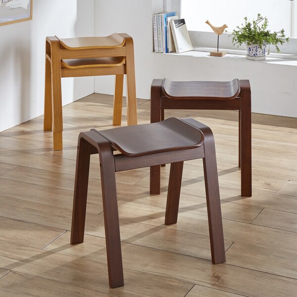 【ベルメゾン】曲線が綺麗なスタッキングスツール2脚セット