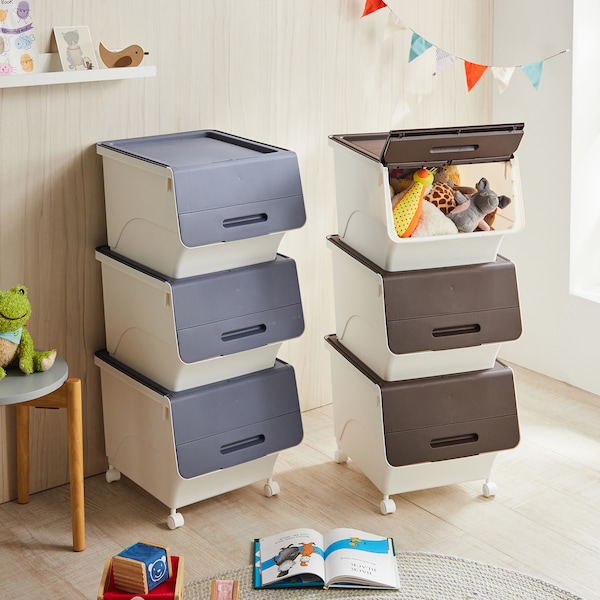 【ベルメゾン】カラーが選べるフラップ扉のスタッキングケースセット