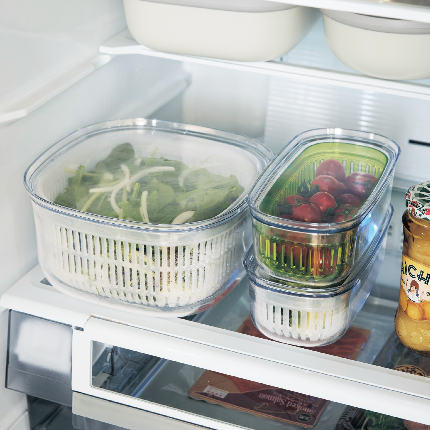 洗って保存できるザル付き保存容器 日本製 スリム レギュラー 通販のベルメゾンネット 洗って保存できるザル付き保存容器 日本製 スリム レギュラー 通販のベルメゾンネット