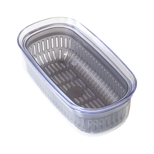 洗って保存できるザル付き保存容器［日本製］ ＜スリム／レギュラー＞