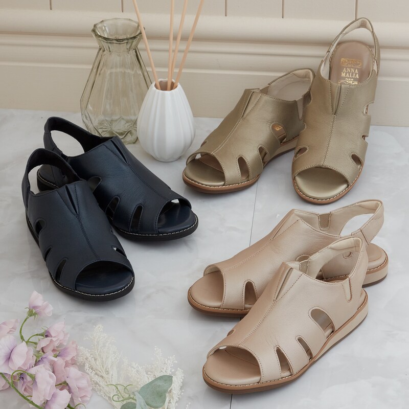 本革ローヒールサンダル 通販のベルメゾンネット