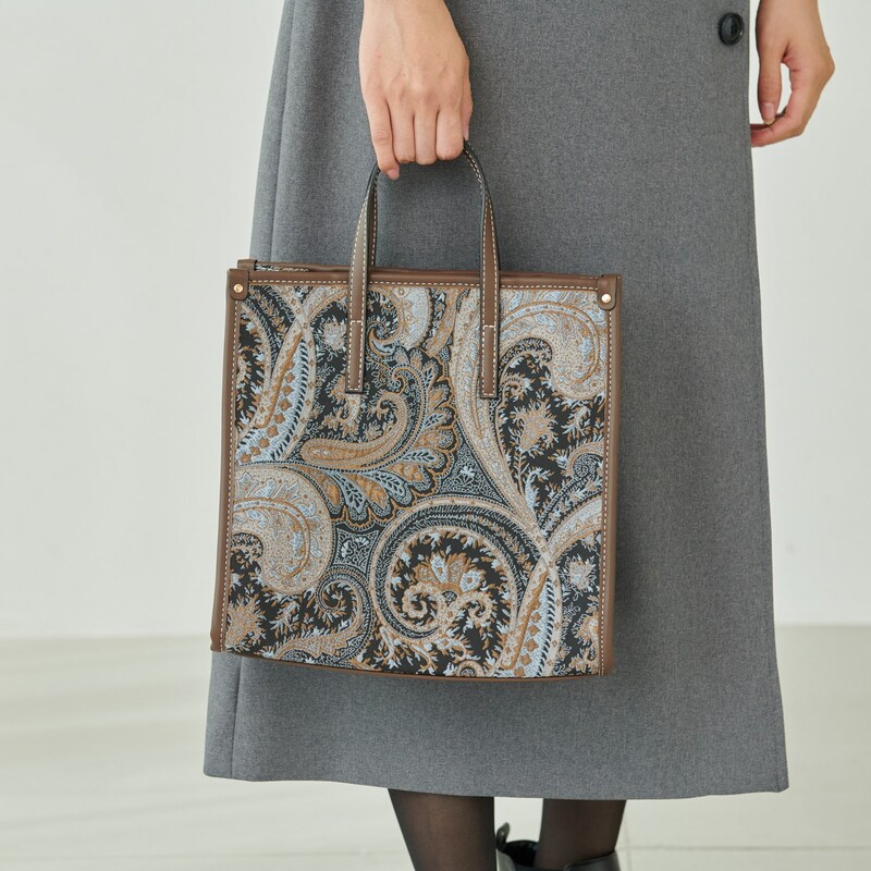 4色展開♪ペイズリー柄ミニ2WAYトートバッグ（ショルダーバッグ  