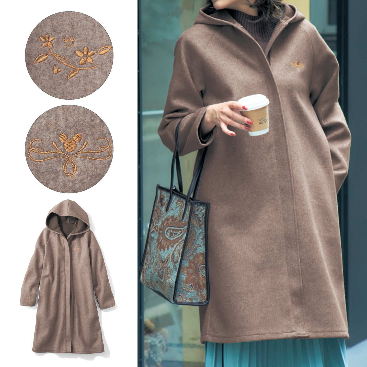 ダブルフェイスコート ミッキーモチーフ ディズニー Disney 通販のベルメゾンネット ダブルフェイスコート ミッキーモチーフ ディズニー Disney 通販のベルメゾンネット