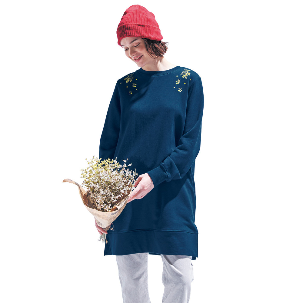 【ミニラボ/mini labo】背中ボアのあったかチュニック/ミモザ 「ミニラボ」 【ミニラボ/mini labo】背中ボアのあったかチュニック/ミモザ 「ミニラボ」