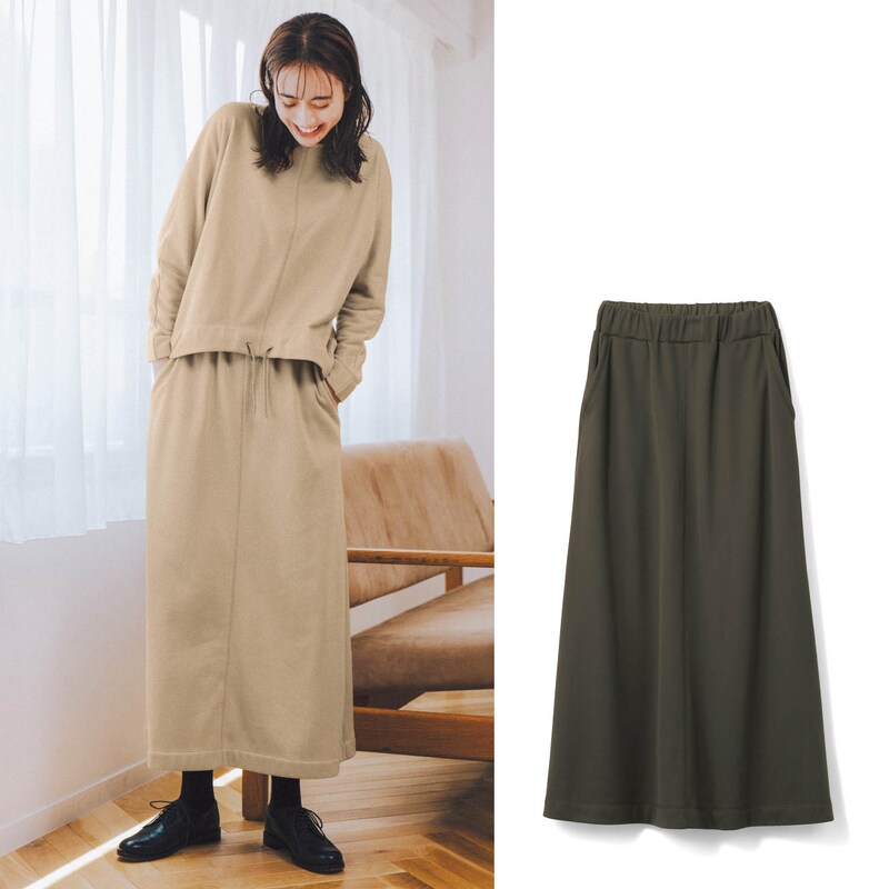 裏シャギーカットソーロングスカート セットアップ可 通販のベルメゾンネット