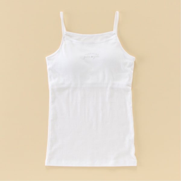 【SOKY】日本製カップ付きブラインキャミソール(綿素材・通年・通学)【ジュニア カップ取り外しタイプ】