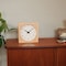 掛け置き兼用天然木の置き時計（電波時計）「カンパーニュ」＜約１５×１５ｃｍ＞