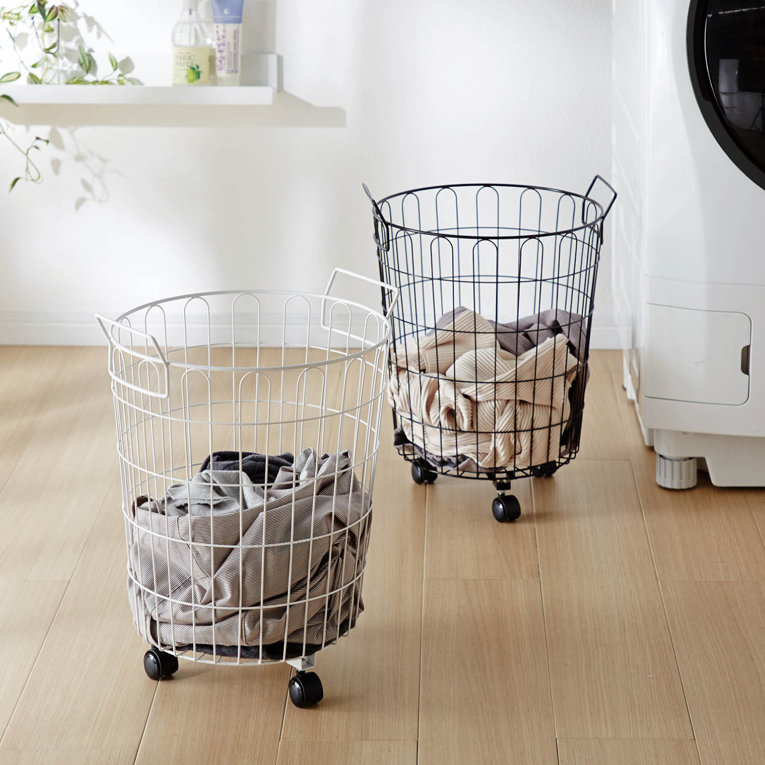 【ベルメゾン】燕三条で作るキャスター付きランドリーバスケット[日本製]