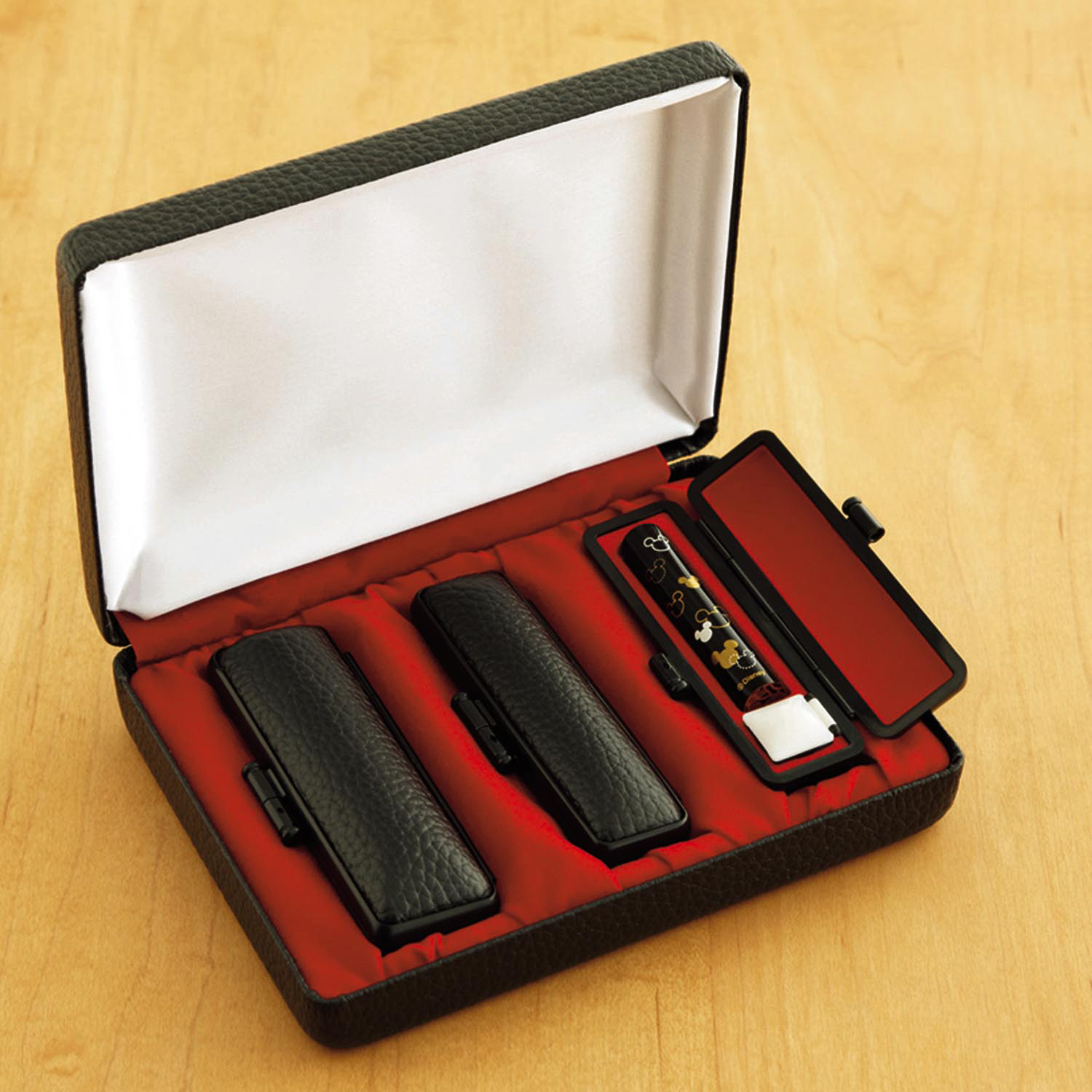 【ディズニー/Disney】近代蒔絵アクリル印鑑3本セット「ミッキーモチーフ」