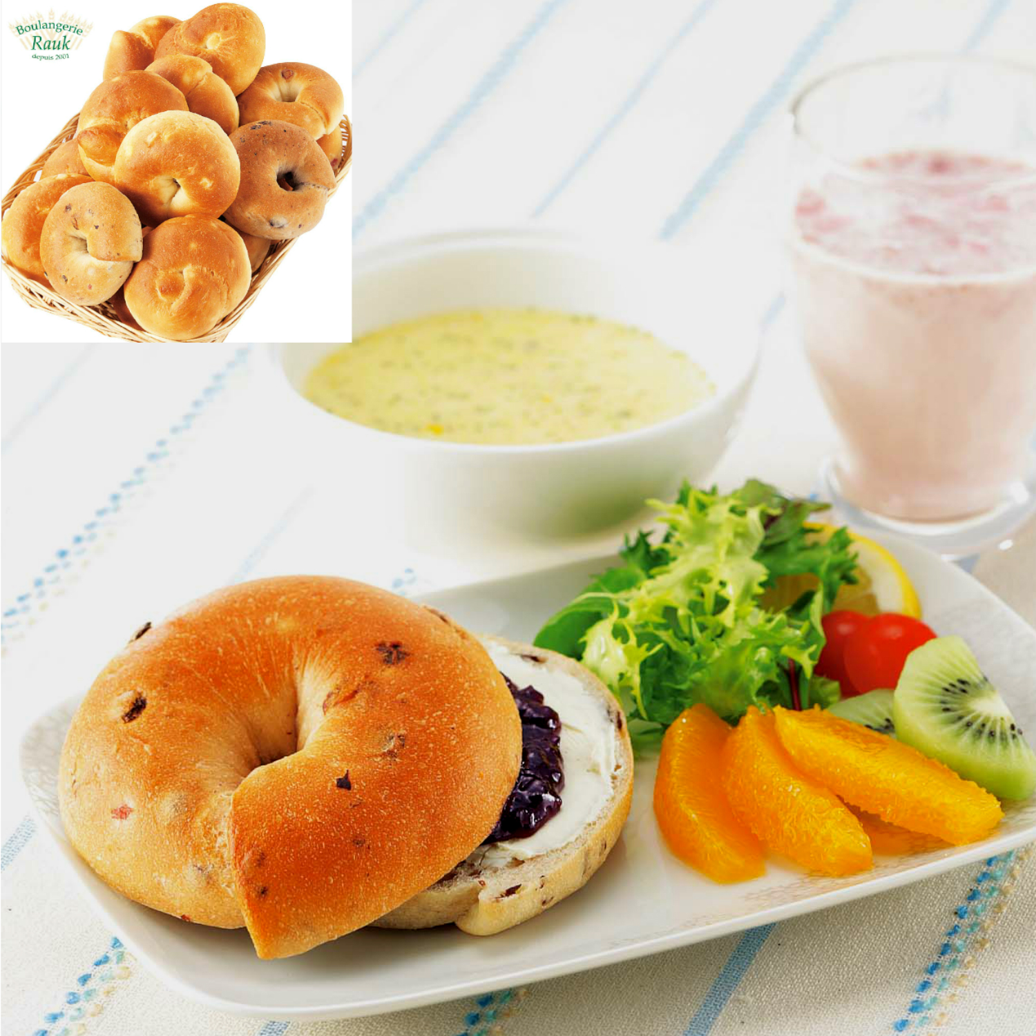 【ブーランジェリールーク】果実いっぱいベーグルセット8種 16個