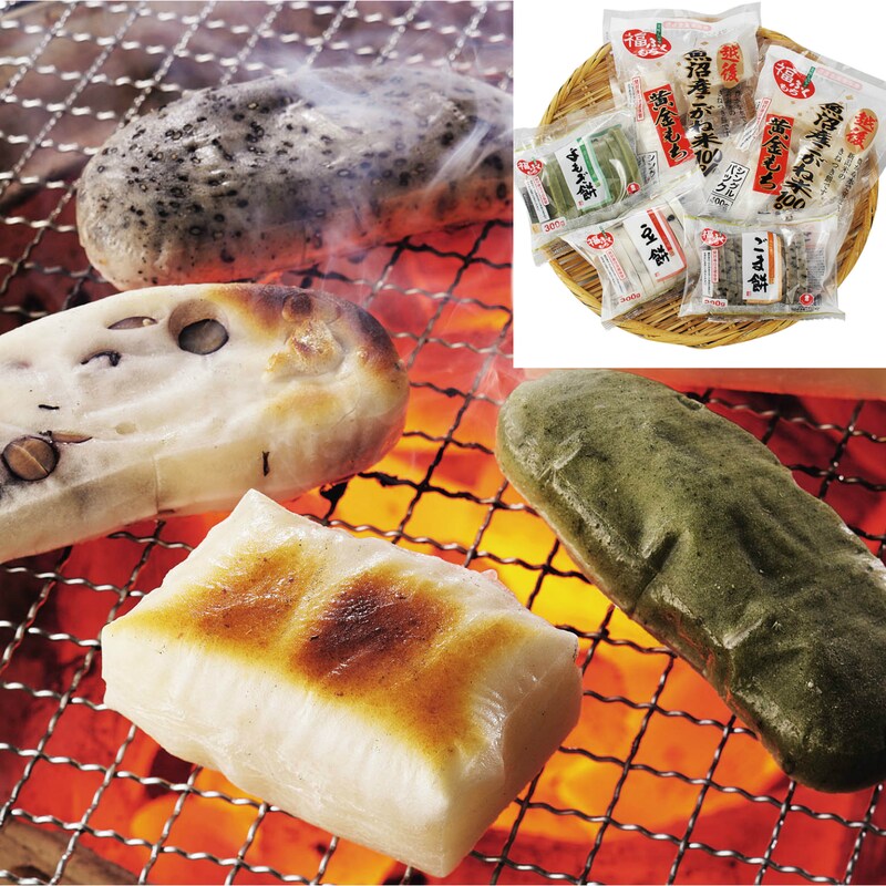 一反あたりの収穫量が少ない魚沼産こがねもち米を100％使用した魚沼産黄金餅。きめが細かくて粘りがあり