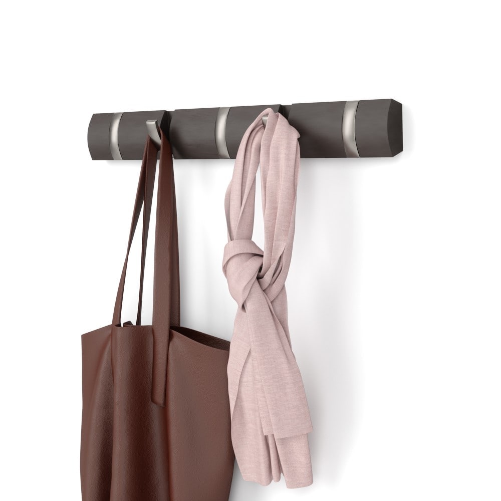 天然木の壁掛けフック フリップフック（壁掛け収納/ドア掛け収納