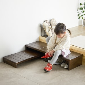 【子供も靴が履きやすく上り下りしやすい】ブラウン／幅60×高さ8cm・幅90×高さ16cm