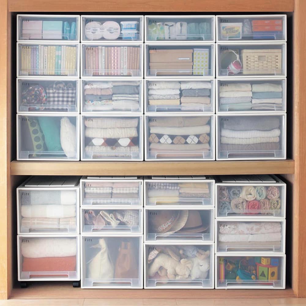 押入れ収納ユニットケース2個セット（衣装ケース/収納ケース