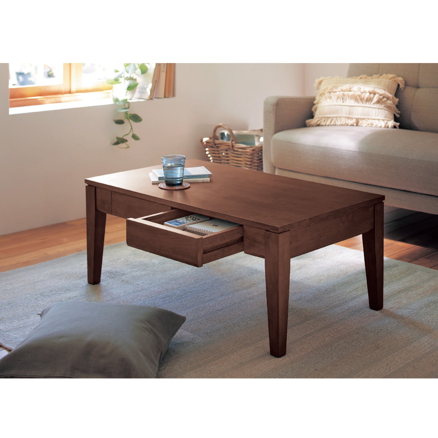 美品】モモナチュラル ローテーブル COMO 2WAY LOWTABLE - センター