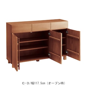 ナチュラル／C・幅117.5cm×奥行34cm、D・幅117.5cm×奥行44.5cm（オープン時）