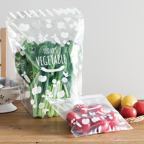【定期お届け】 「いいことの素」チャック付野菜保存袋 ：ワンパターン
