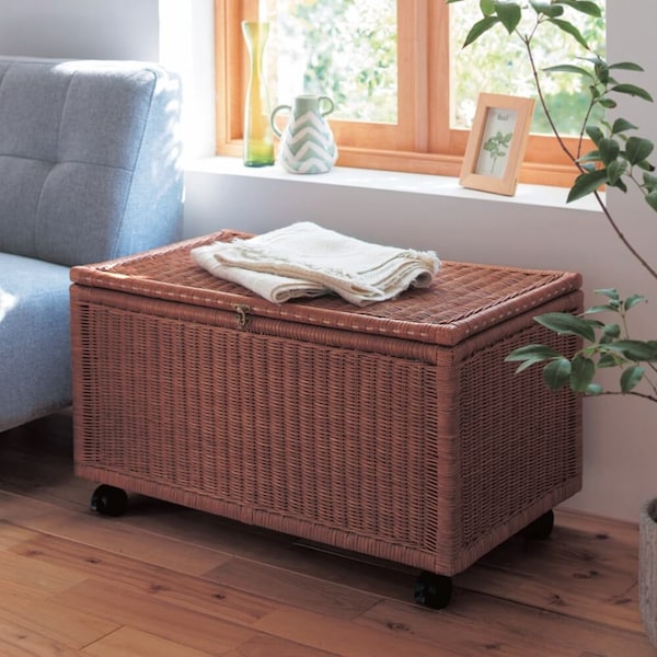 【ベルメゾン】キャスター付きラタンリネンボックス