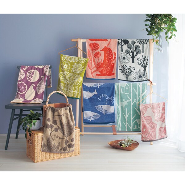 【速乾ふんわり】北欧調デザインの速乾ふんわりフェイスタオル