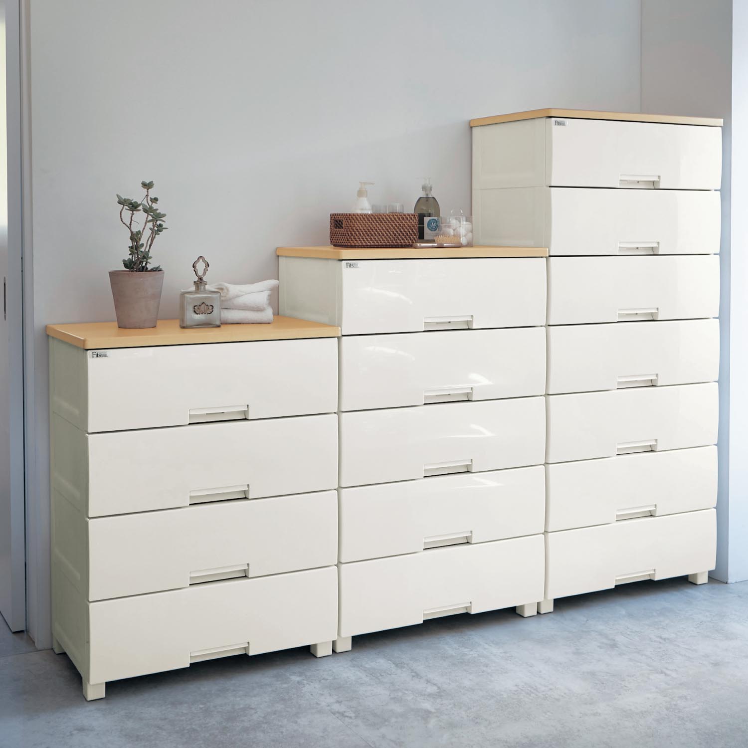 引出しロック機能付きチェスト <3段/4段/5段/7段><幅55/幅65cm/幅75cm>(フィッツ/Fits) 引出しロック機能付きチェスト <3段/4段/5段/7段><幅55/幅65cm/幅75cm>(フィッツ/Fits)