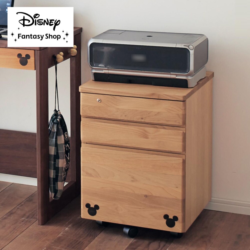 【ディズニー/Disney】あたたかみのある天然木の学習ワゴン「ミッキーモチーフ」